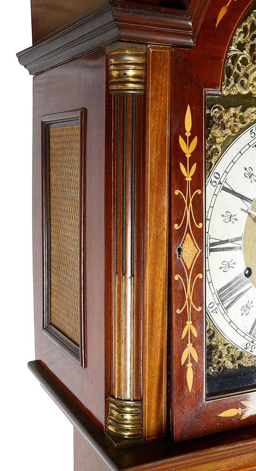 20th Century Sheraton Style Musical Long Case Clock