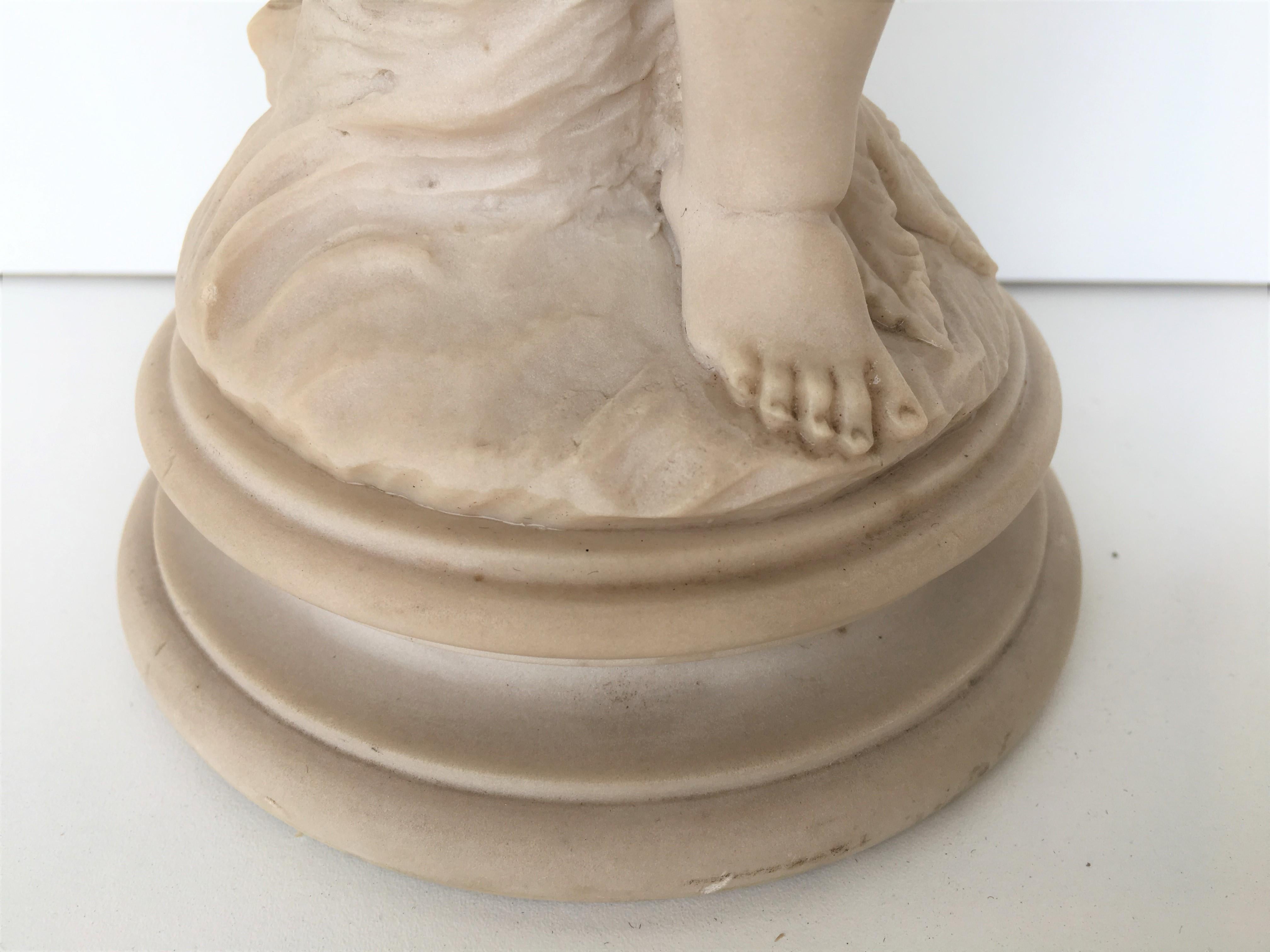 Antique Parian Porcelain Bisque Sculpture Centrepiece Cherub 2