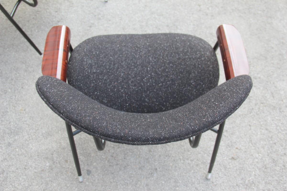 Mid-Century Modern Chairs Gastone Rinaldi for RIMA Design 1950s Black For Sale 2