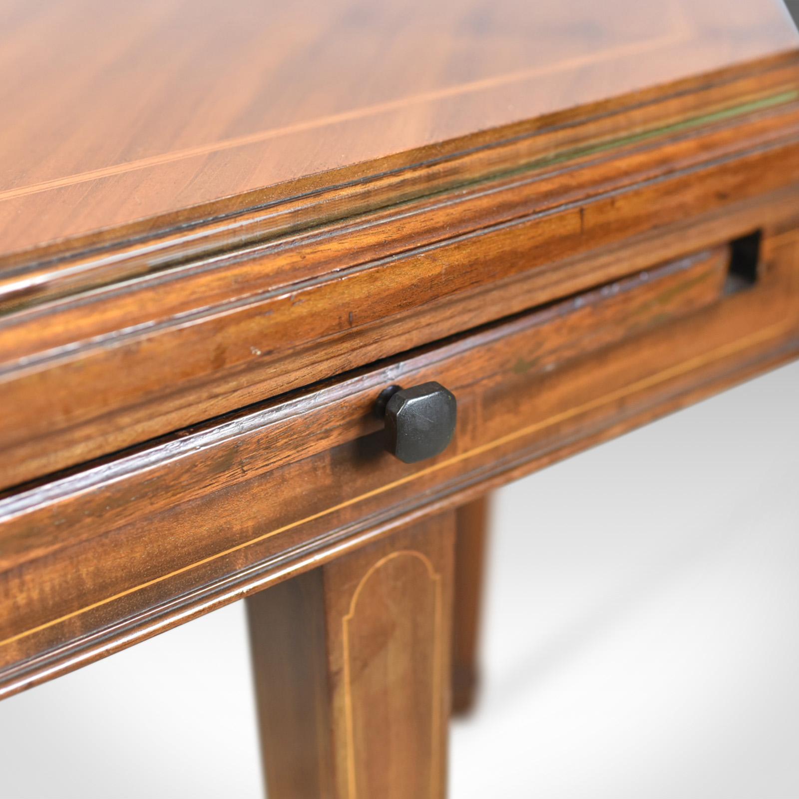 20th Century Antique Metamorphic Bridge Card Table, Trollope & Colls, Mahogany Games