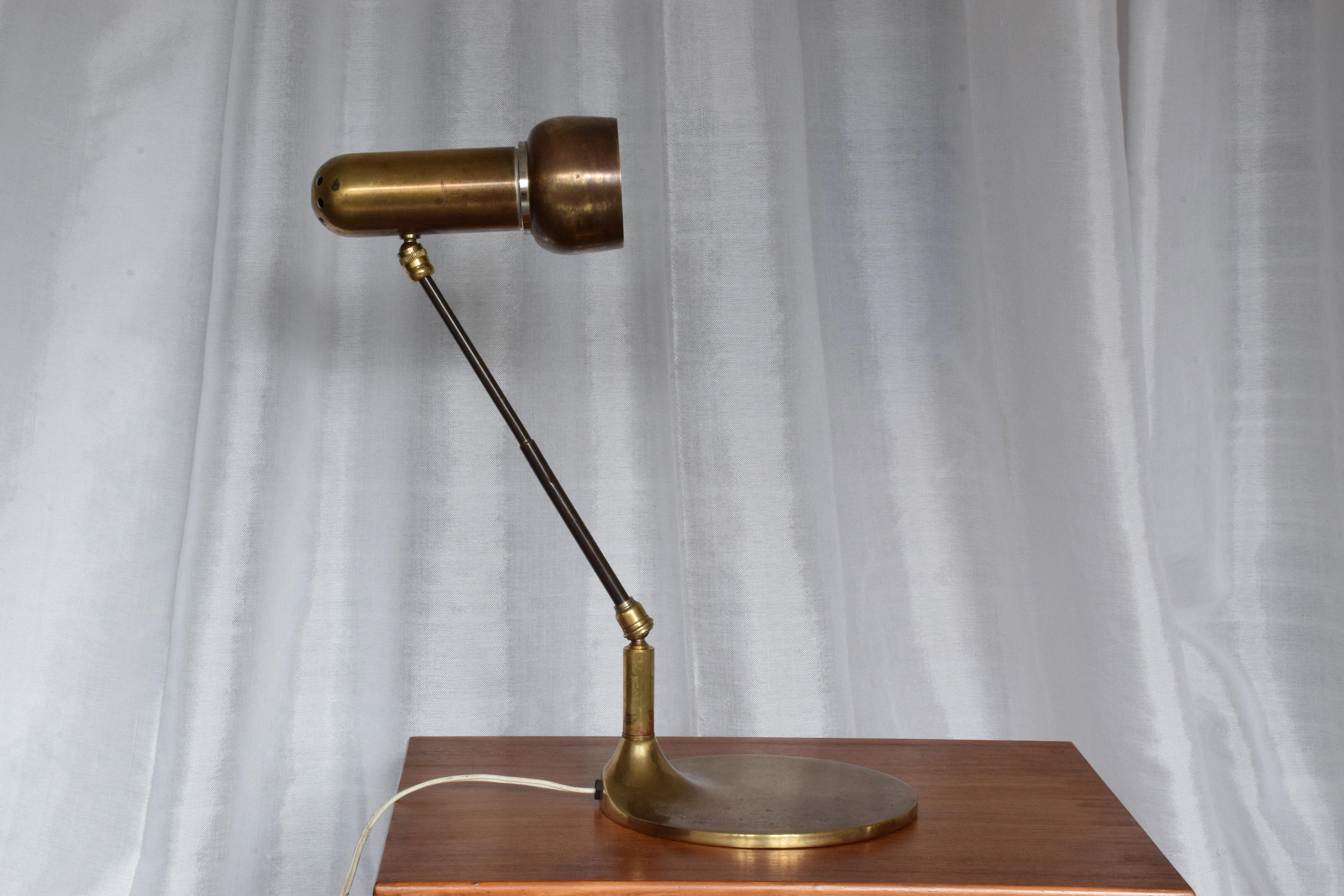 Italian Vintage Brass Articulating Lamp, 1950s 1