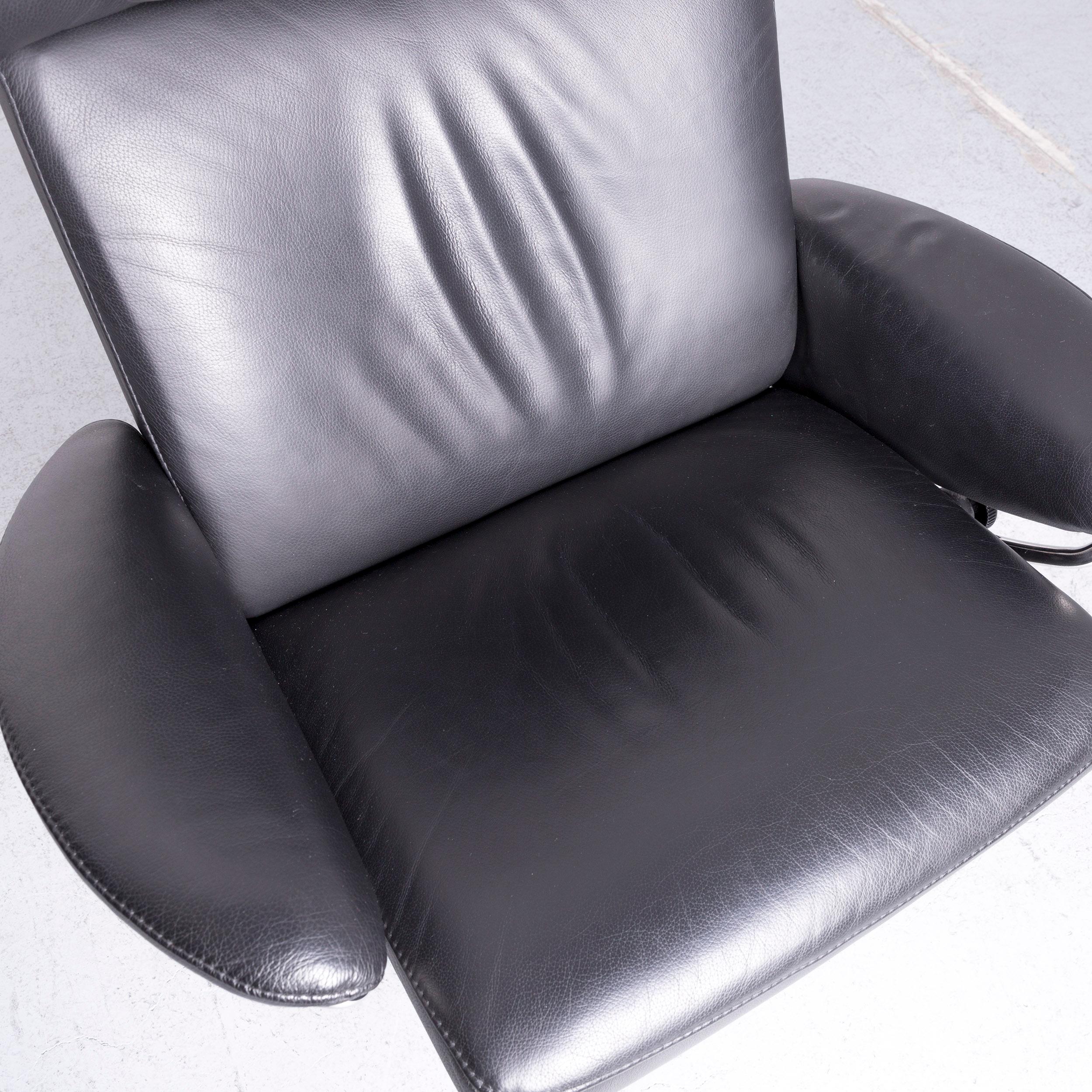 Contemporary Ekornes Stressless Jazz L Designer Leather Office Chair Black Recliner