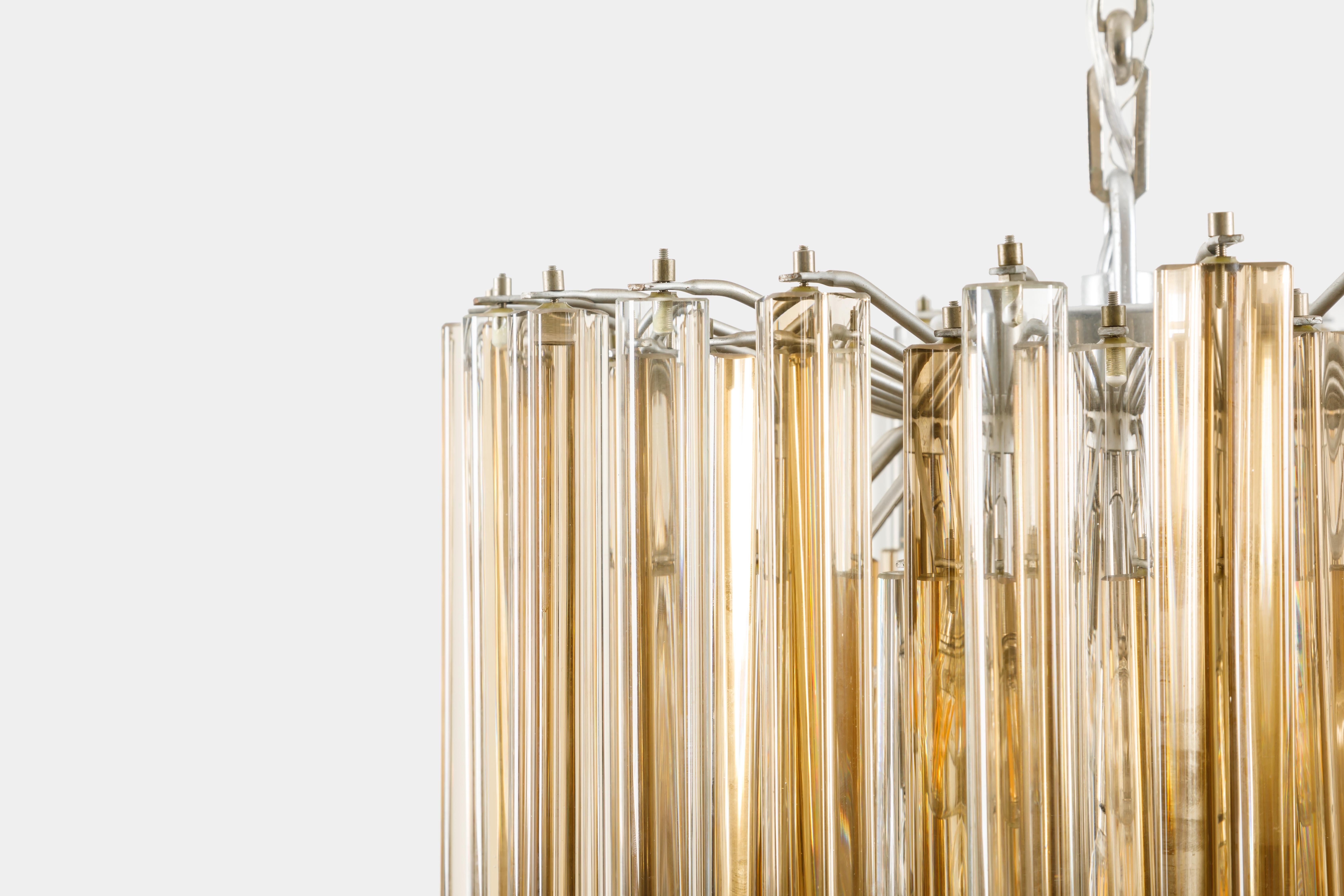Polished 1960s Venini Chandelier from Trilobo Series For Sale