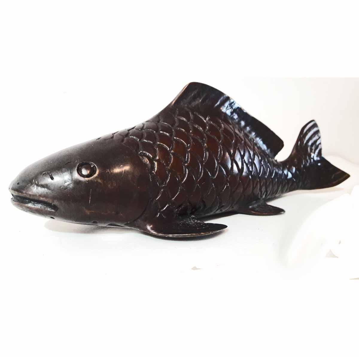 Bronze Statue of a Carp Fish, Medium In Excellent Condition In New York, NY