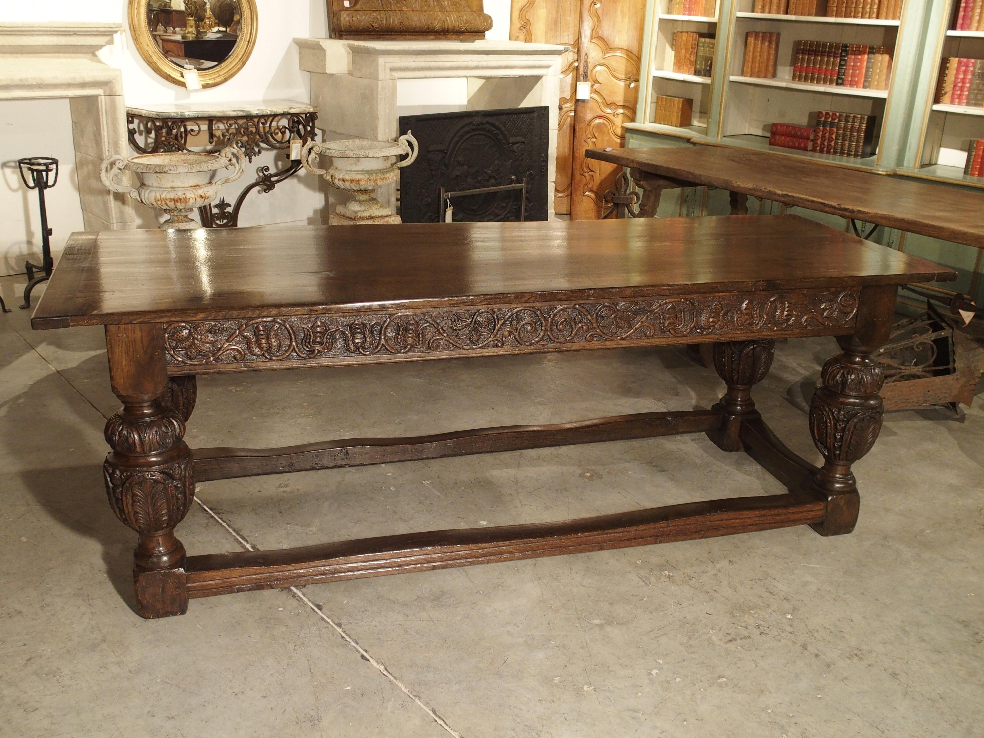 Antique Oak Elizabethan Style Table, England 19th Century 1