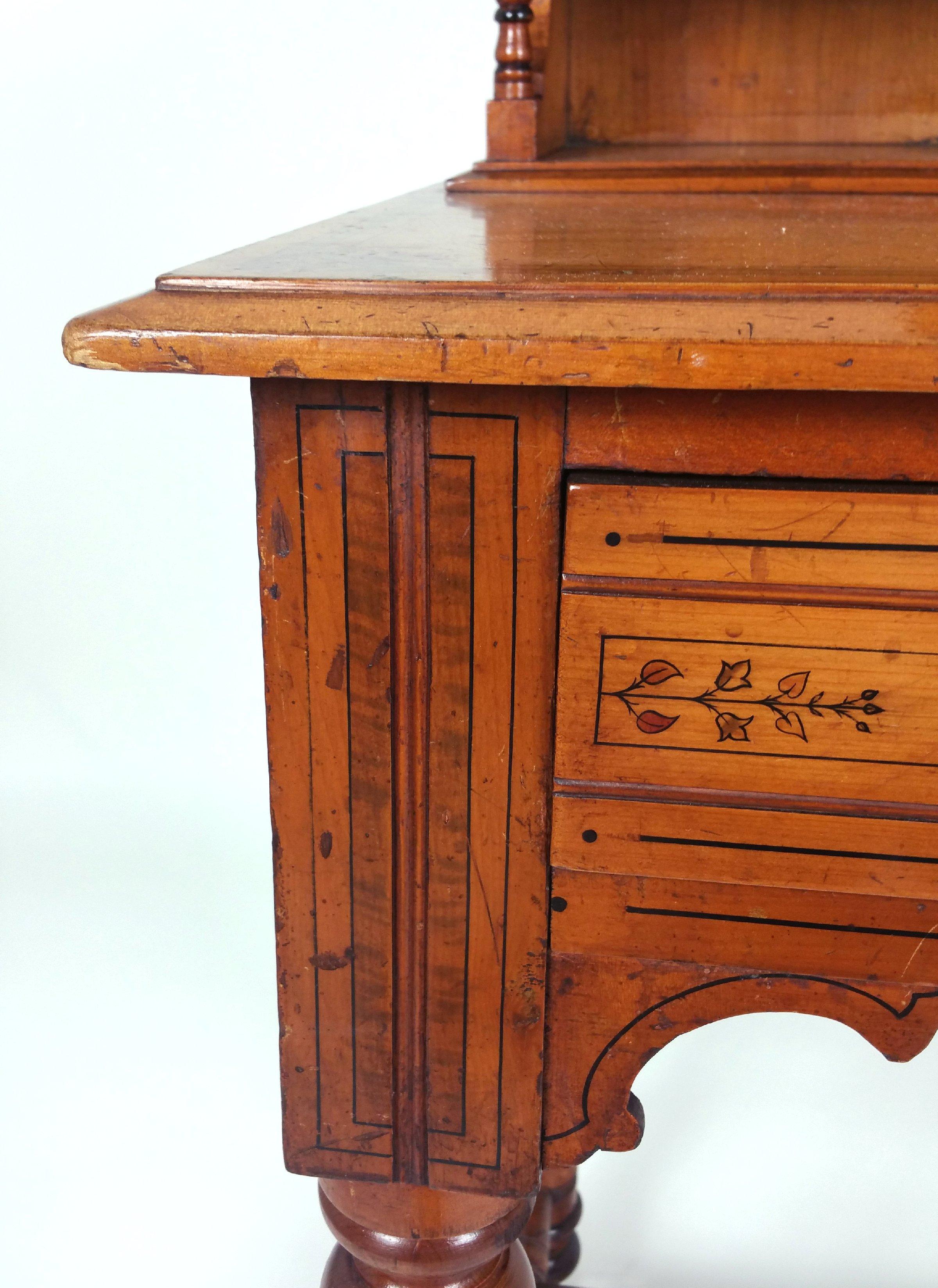 Victorian Satin Walnut Dressing Table For Sale 3