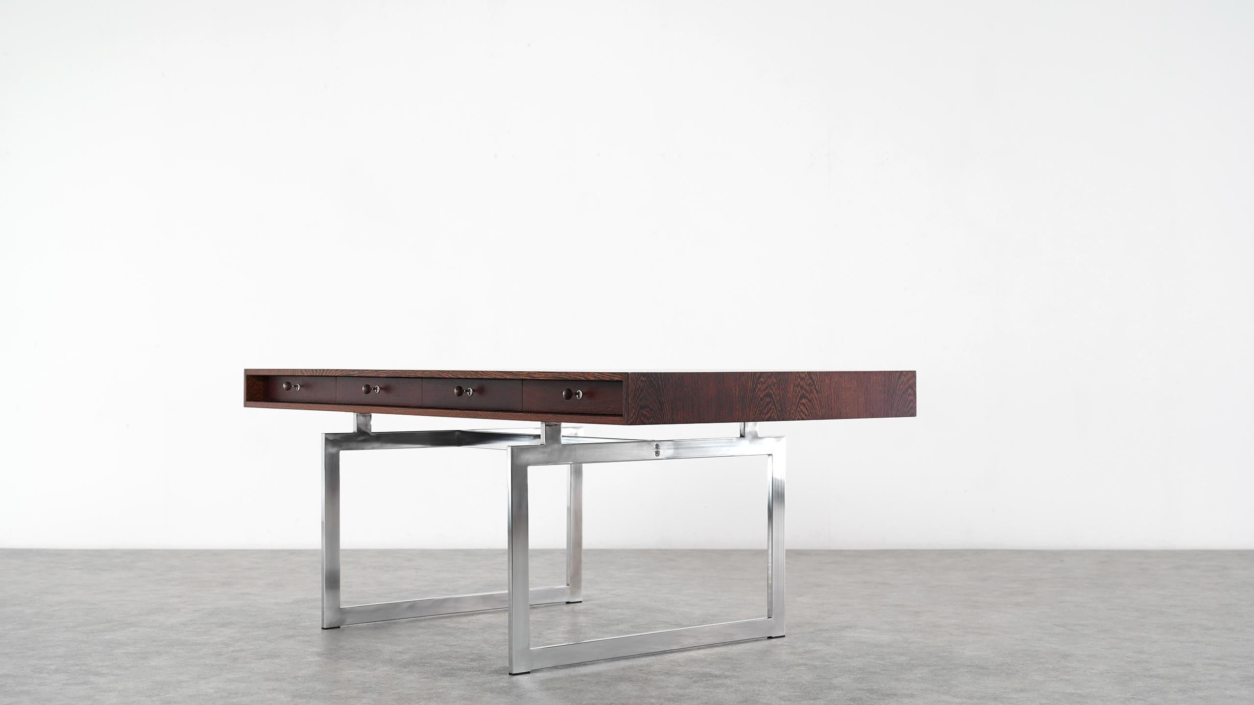 Bodil Kjaer, Wenge Desk, Executive Writing Table 1959, Denmark, Stunning & Rare 1