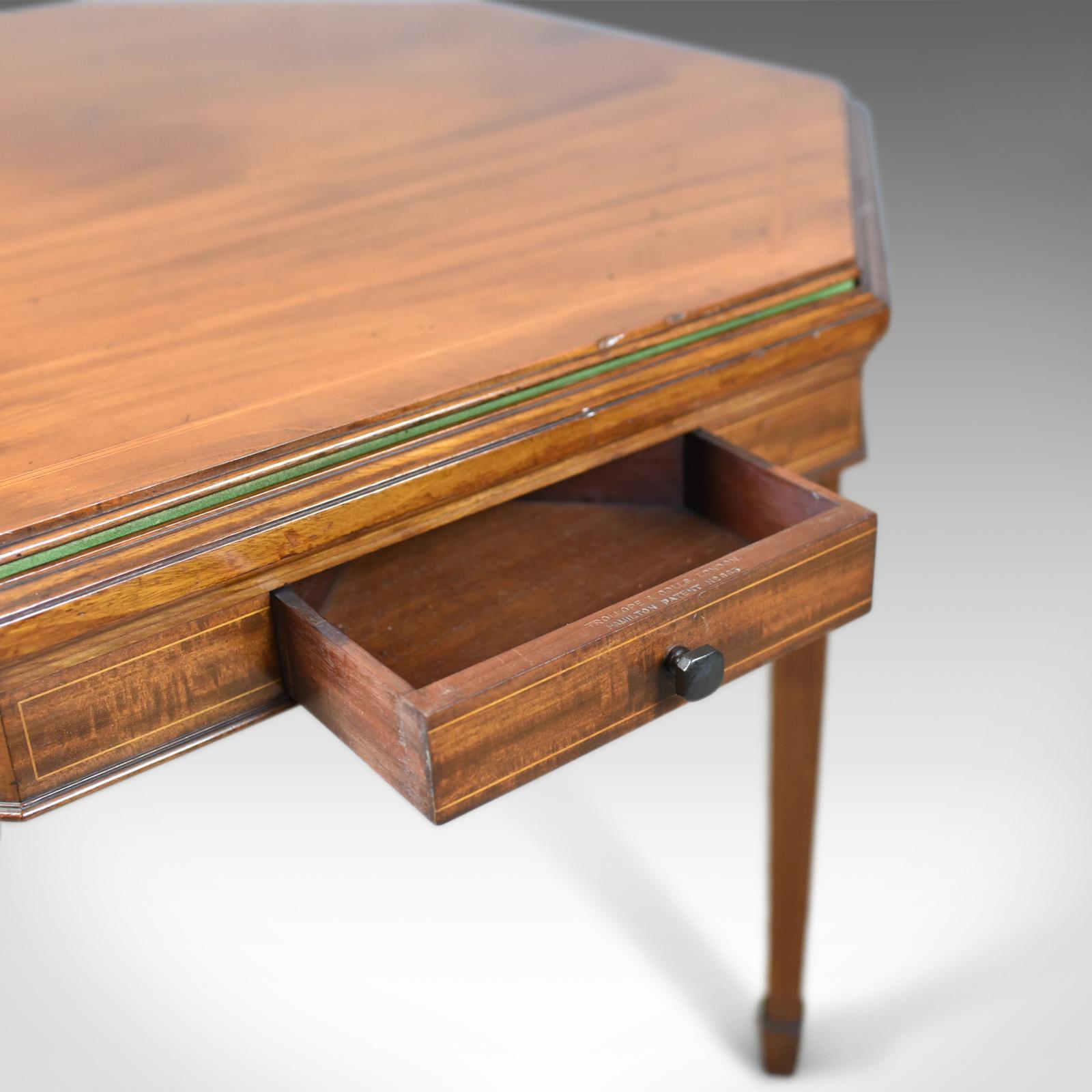 Antique Metamorphic Bridge Card Table, Trollope & Colls, Mahogany Games 1
