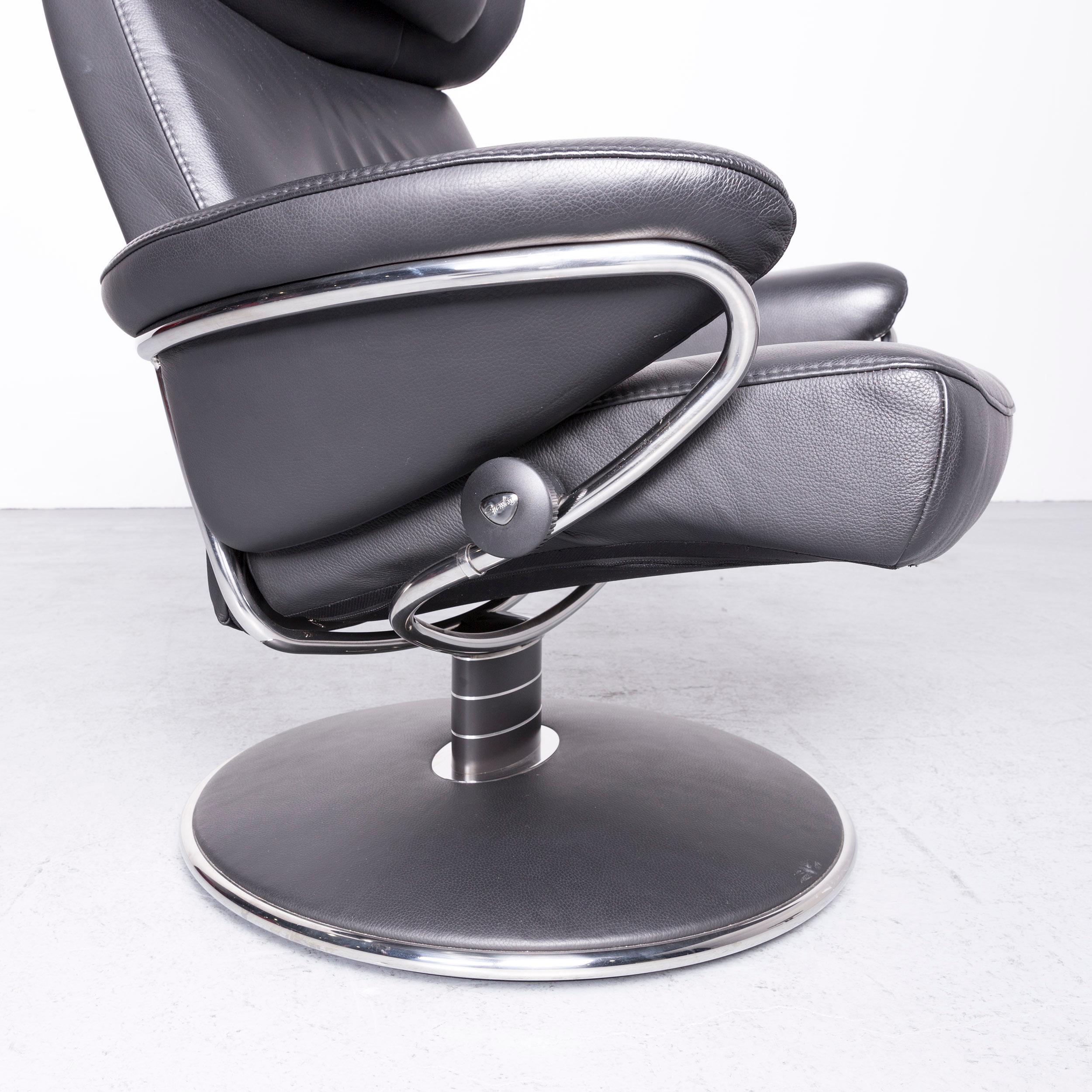 Ekornes Stressless Jazz L Designer Leather Office Chair Black Recliner 1