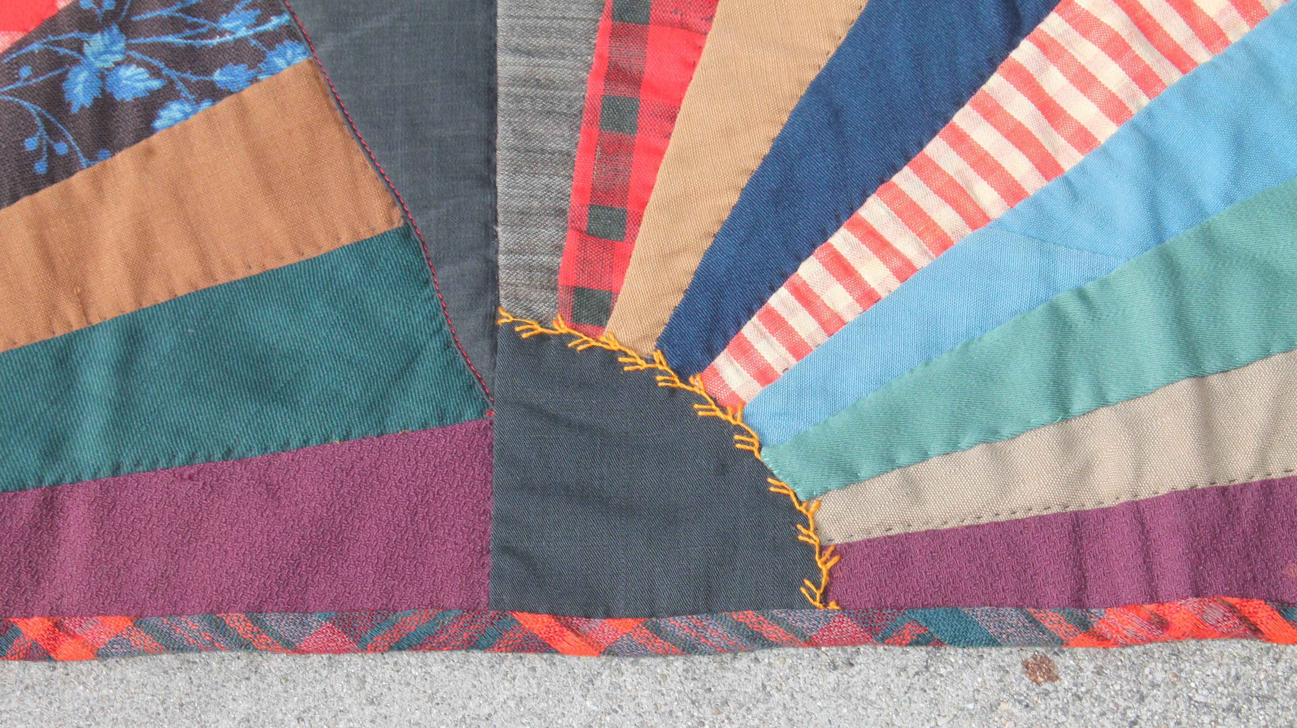 19th Century Crazy Fan Quilt 1