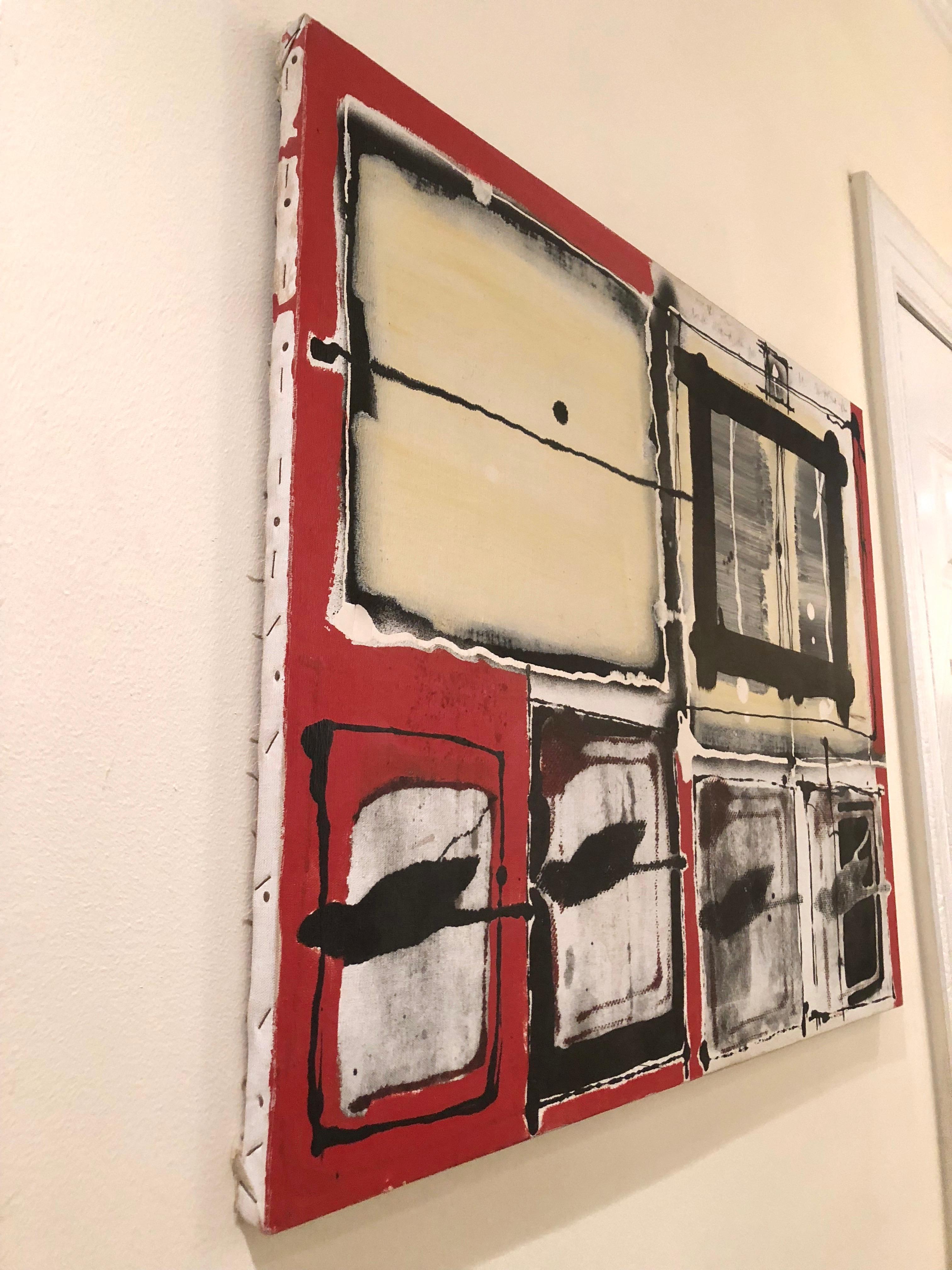 'Red Target' Painting by François Arnal, France 1962 For Sale 2