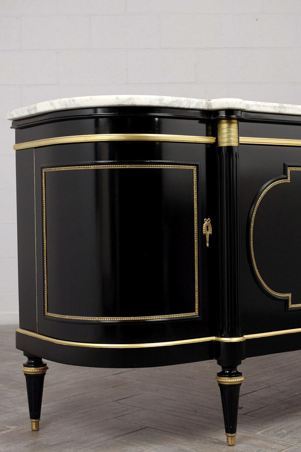 Grand French Louis XVI Style Buffet with Marble Top 4
