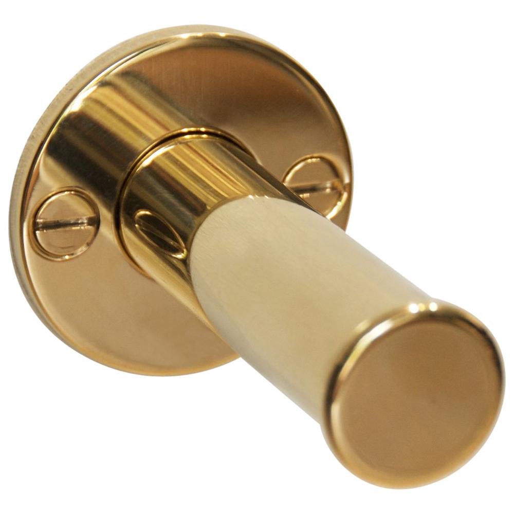 Retractable Wall Mounted Valet Hook or Dressing Room Hook, Polished Brass For Sale