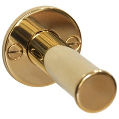 Retractable Wall Mounted Valet Hook or Dressing Room Hook, Polished Brass