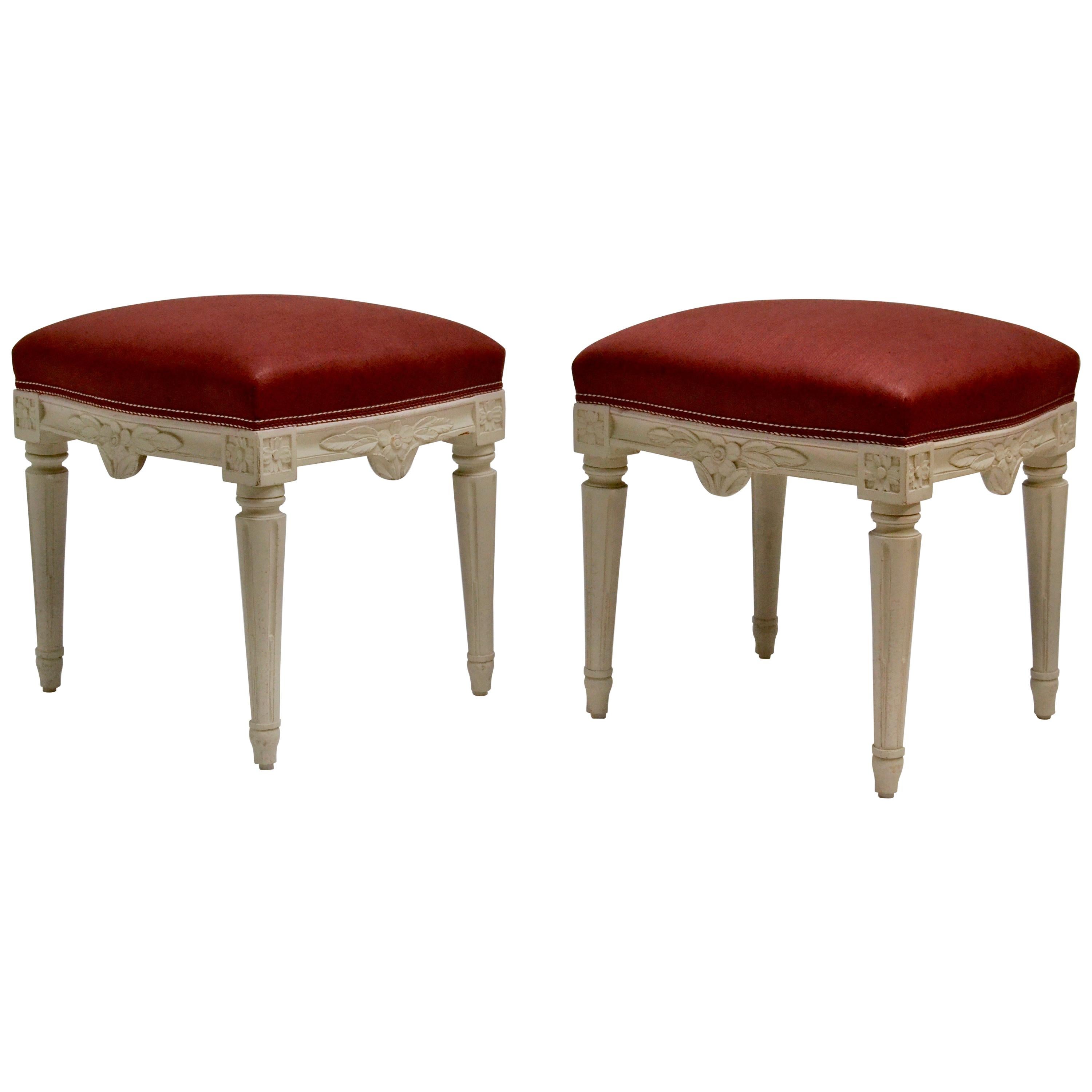 Swedish Gustavian Stools, 18th Century