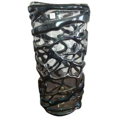 Italian Iridiscent Glass Blown Vase