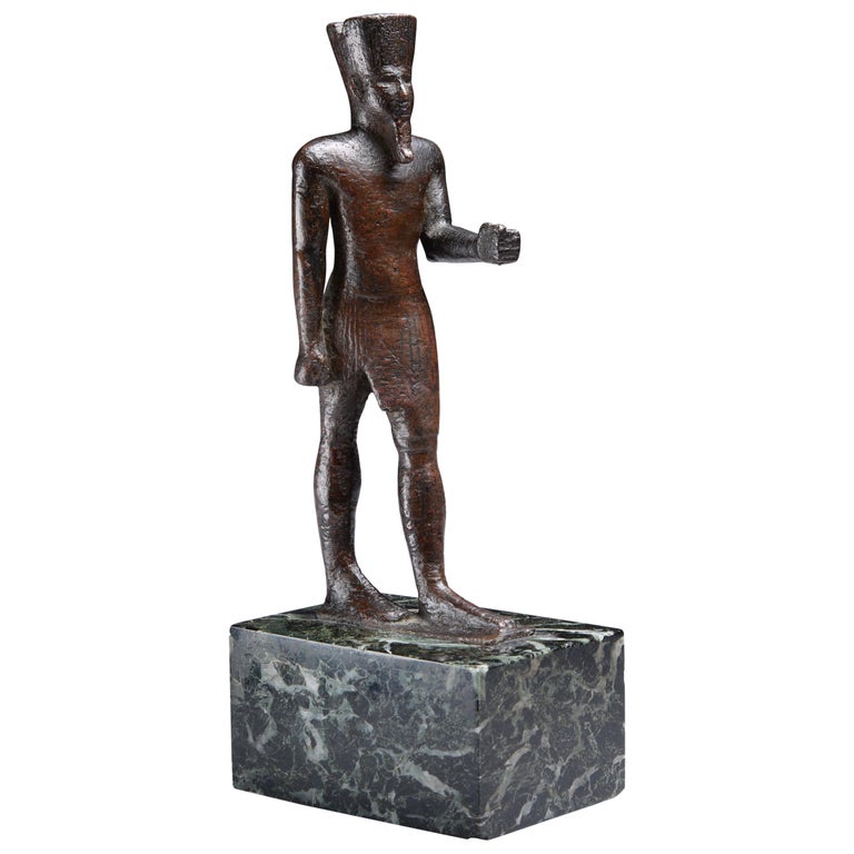 Ancient Egyptian Bronze Statue of Amun, 664 BC For Sale at 1stdibs