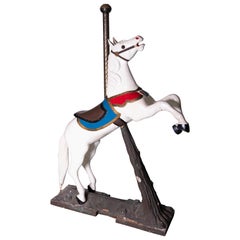 Late 19th Century Wooden Carousel Horse in Fixed Position