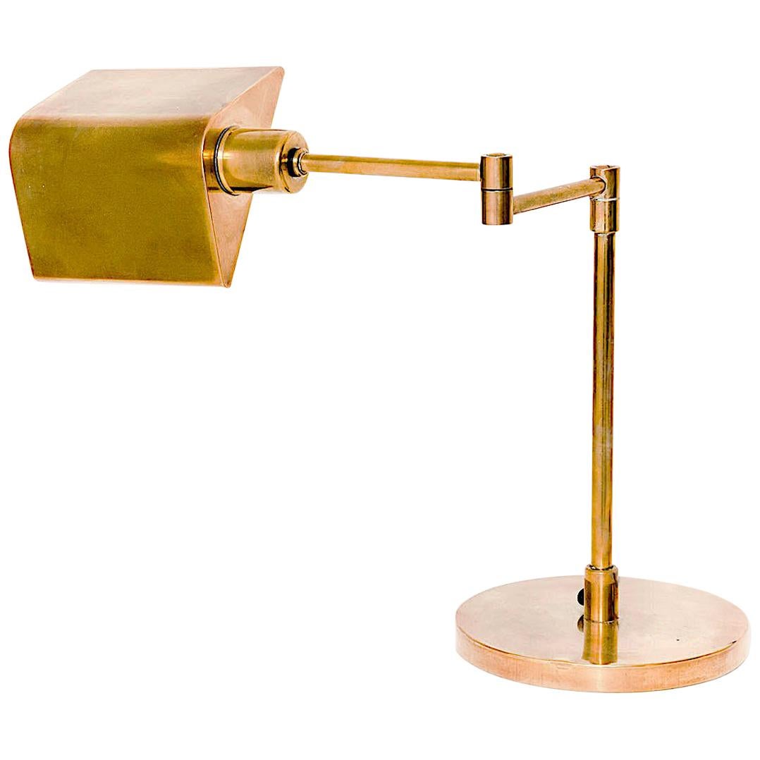 Table Lamp, Vintage in Brass, 1970s, Articulated Arm, in a Brass Color
