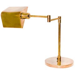 Lampe de bureau vintage en laiton, bras articulé, couleur laiton, années 1970