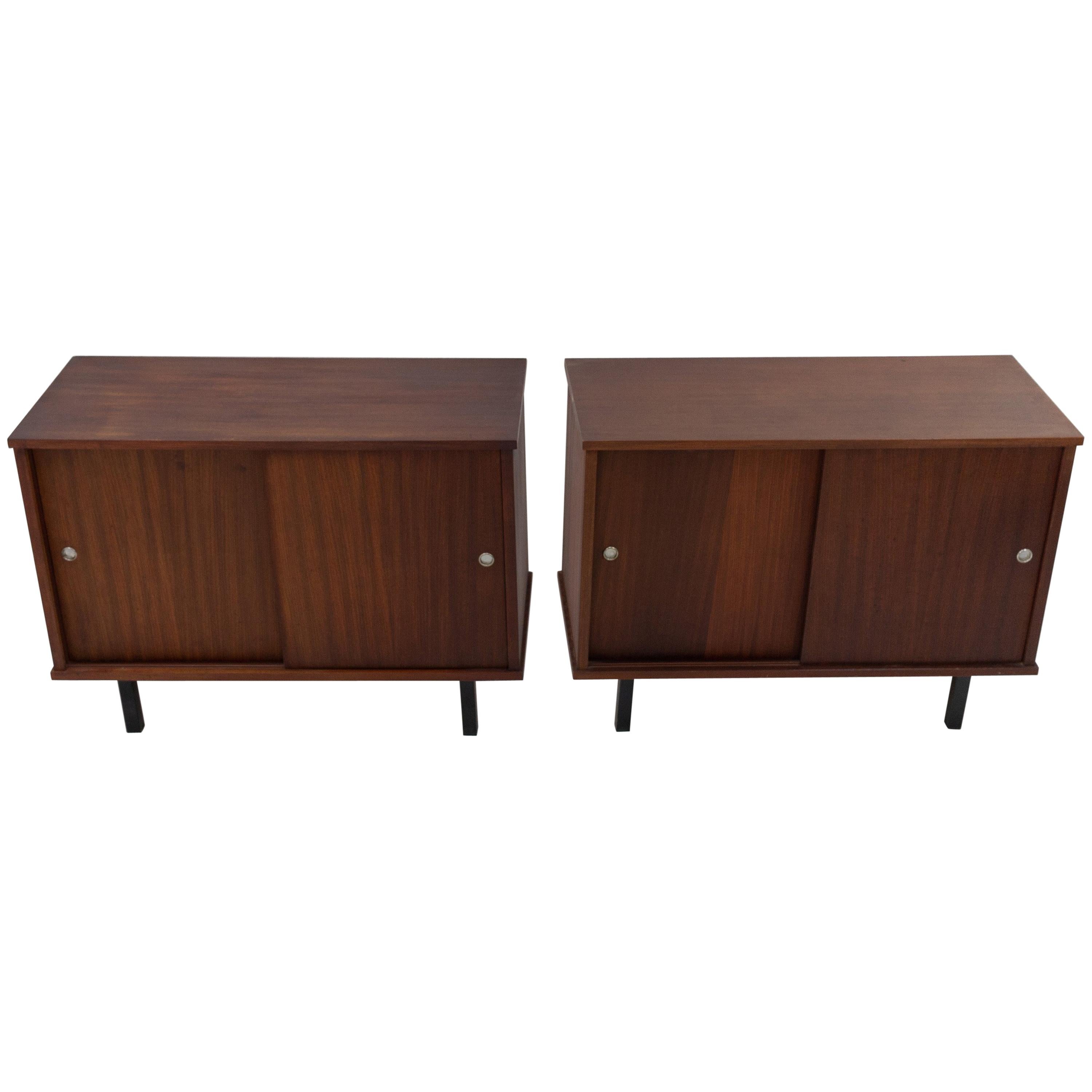 Pair of Cabinets with Sliding Doors, Dutch 1960s