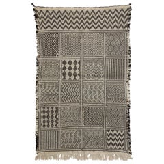 Retro Zanafi Moroccan Kilim Rug with Zillij Style, Moroccan Tile Pattern Rug