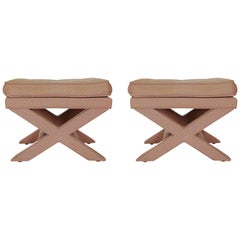 Mid-Century Modern Hollywood Regency X Benches or Stools after Billy Baldwin