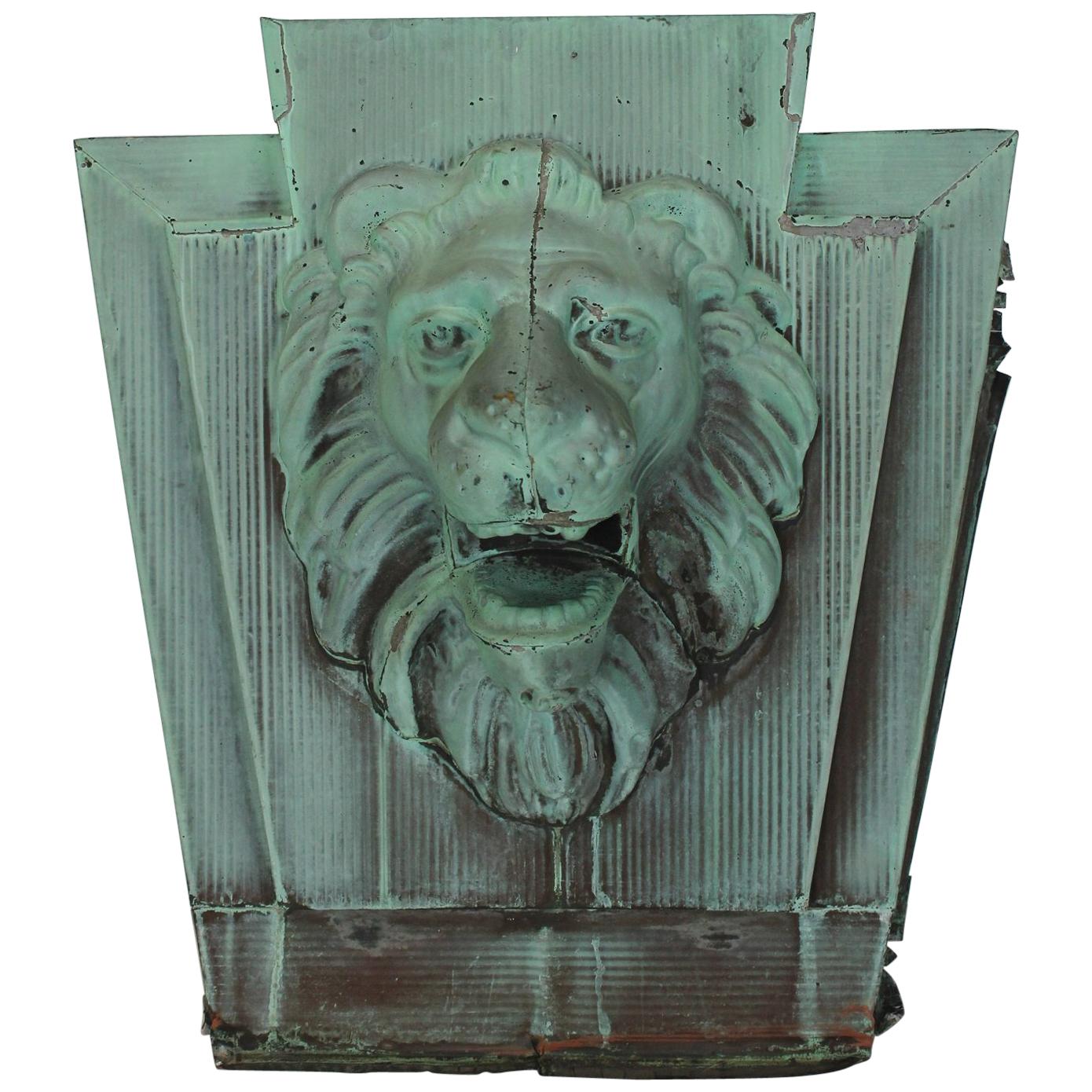 Antique American Lion Architectural Copper Wall Plaque, Two Available For Sale