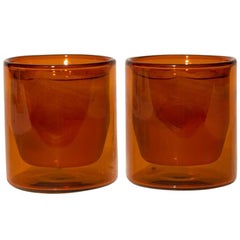 Double-Wall 6oz Glasses, Set of Two, Amber