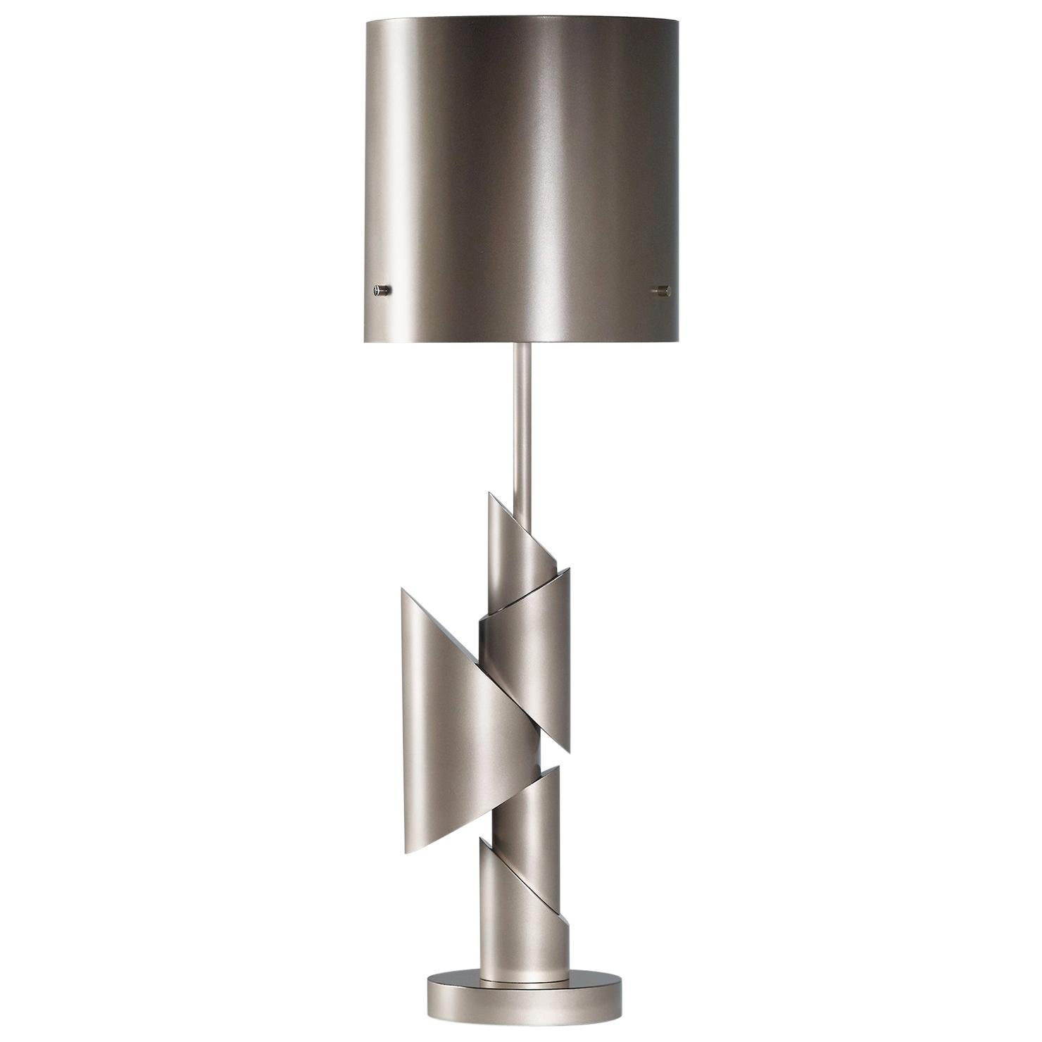 KRS III Table Lamp with Sandblasted and Mirror Polished Nickel Finish