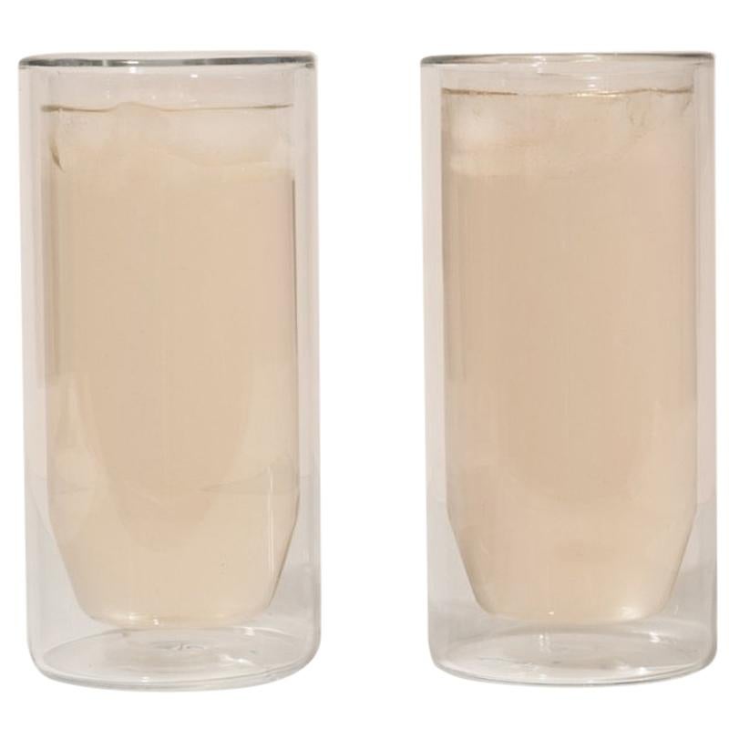 Double-Wall 16oz Glasses, Set of Two, Clear For Sale