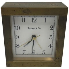 Vintage 1950s Tiffany & Co. Modern Brass Desk Clock