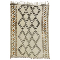 Vintage Beni Ourain Moroccan Rug with Tribal Style, Beni Ourain Rug