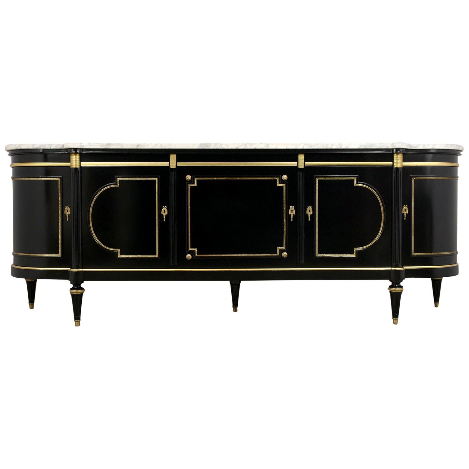 Grand French Louis XVI Style Buffet with Marble Top