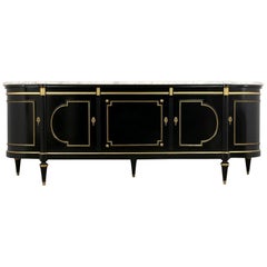 Vintage Grand French Louis XVI Style Buffet with Marble Top