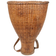  Large Hand Woven French Grape Pickers Basket-France, 19th c.