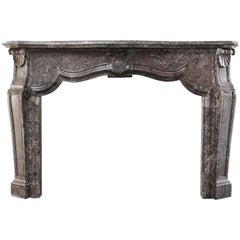 Antique Marble Fireplace from the 19th Century, Louis XV