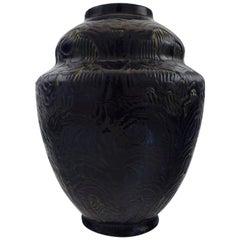 Møller & Bøgely, Art Nouveau Large Ceramic Vase of Glazed Ceramics, circa 1920s