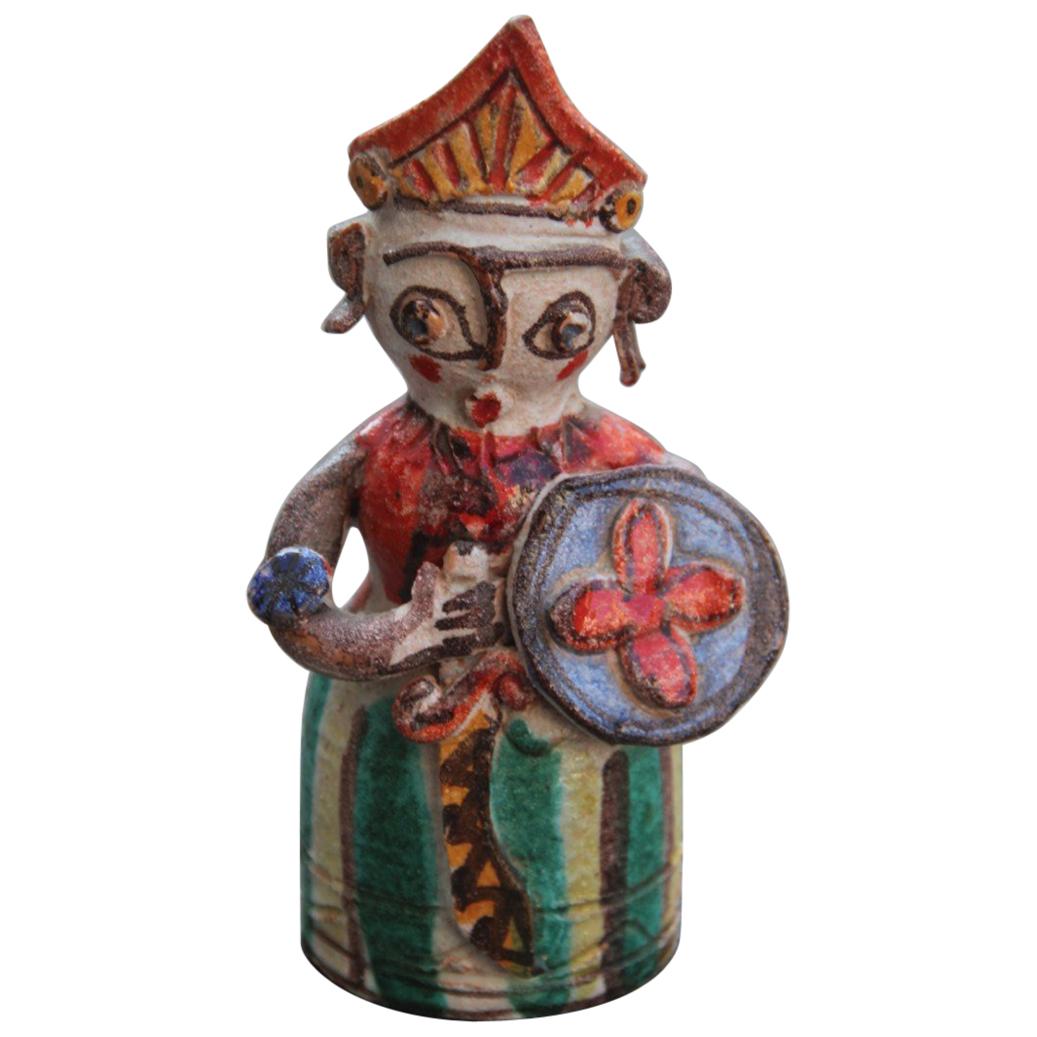 De Simone Ceramic Italian Art Sculpture Sicilian Warrior MultiColor