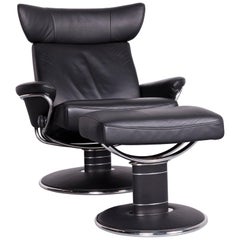 Ekornes Stressless Jazz L Designer Leather Office Chair Black Recliner