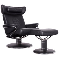 Ekornes Stressless Jazz L Designer Leather Office Chair Black Recliner