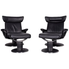 Ekornes Stressless Jazz L Designer Leather Office Chair Black Recliner