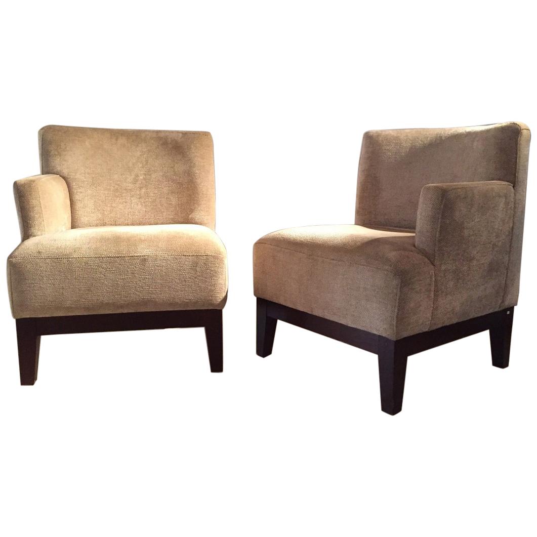 Pair of Modular Spanish Modernist Vintage Club Chairs