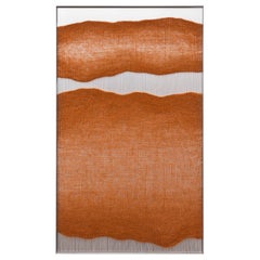Contemporary Handwoven Wall Fiber Art, Rust Edge Forms by Mimi Jung