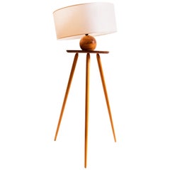 Bola de Coluna Brazilian Reclaimed Wood Floor Lamp