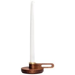 Single Candlestick Holder by Harold in Laminated American Walnut