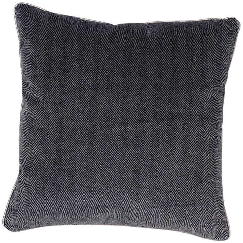 Brabbu Coriolus Pillow in Textured Blue Velvet For Sale