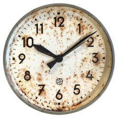Large Industrial Factory Wall Clock from Chronotechna, 1950s