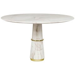 Agra Dining Table Is BRABBU's Finest Made With Estremoz Marble And Gold Details