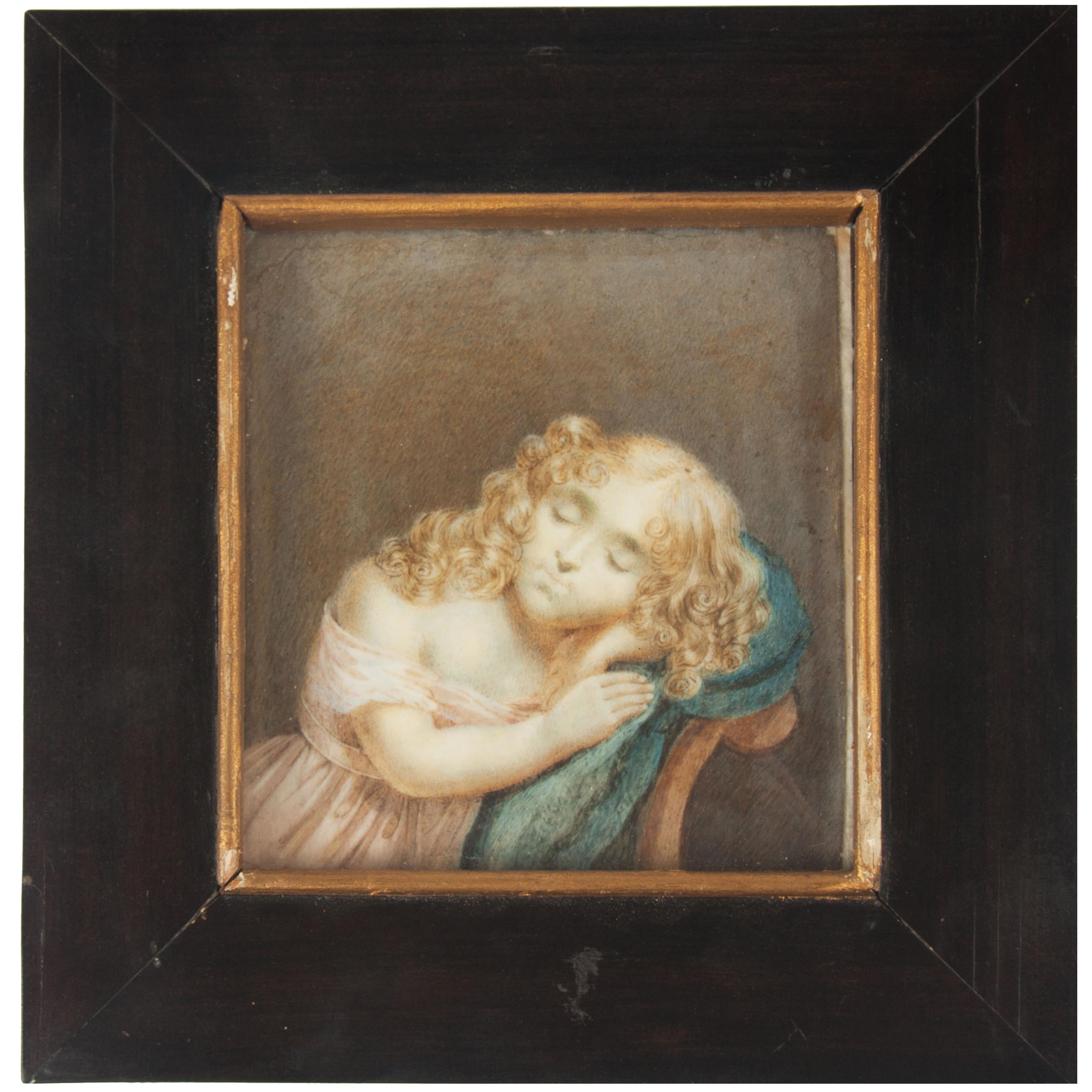 Early 19th Century Painted Miniature Depicting Nicolette Six